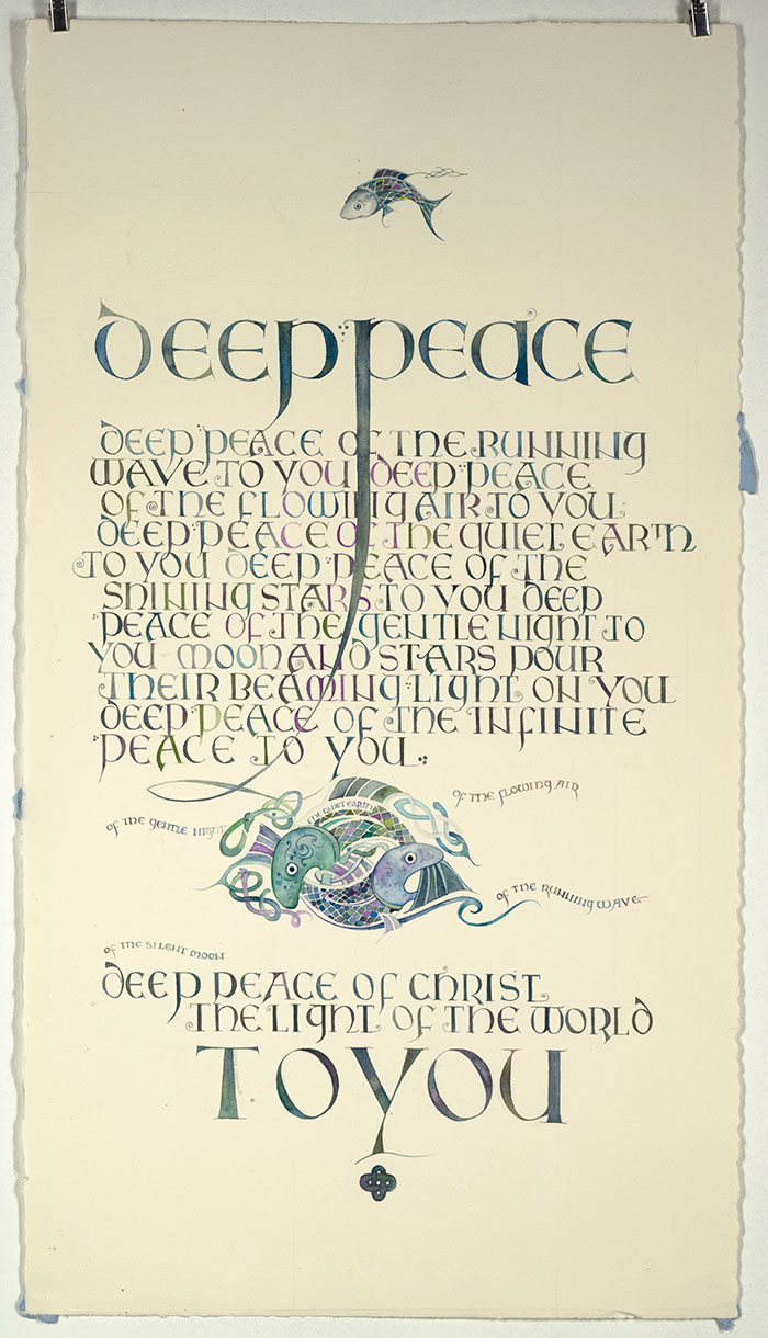 Deep Peace.   A  religious and faith calligraphy designs